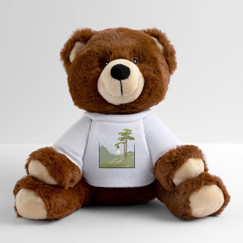 Tree on hill with canvas structure, public domain MiniFeet® RecycelBär® Teddy Bear Brown