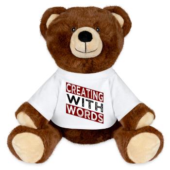 fostering creativity joke writing tips - MiniFeet® RecycelBär® Teddy Bear Brown - white - Front