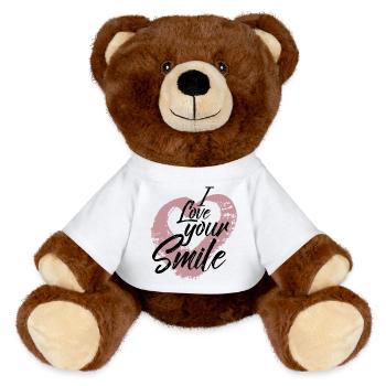 J’aime ton sourire - Nounours RecycelBär® marron - blanc - Devant