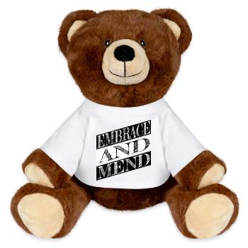 supportive relationships birthday present idea - MiniFeet® RecycelBär® Teddy Bear Brown - white - Front