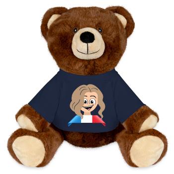 a French woman - MiniFeet® RecycelBär® Teddy Bear Brown - french navy - Front