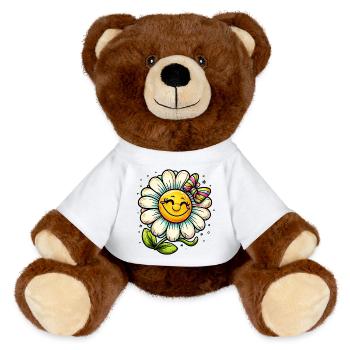 Gänseblümchen - MiniFeet® RecycelBär® Braun - Weiß - Vorne