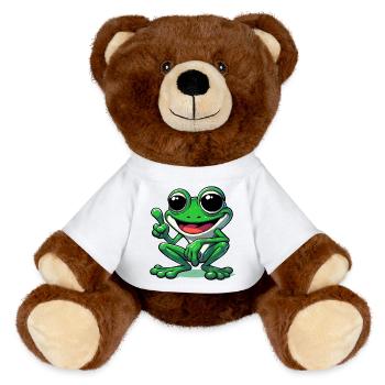Frog - MiniFeet® RecycelBär® Teddy Bear Brown - white - Front