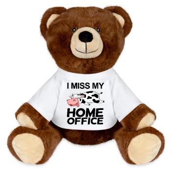 Home Office Saying Funny - MiniFeet® RecycelBär® Teddy Bear Brown - white - Front