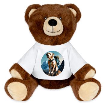 Dogs Hiking / Mountaineering Dog - MiniFeet® RecycelBär® Teddy Bear Brown - white - Front