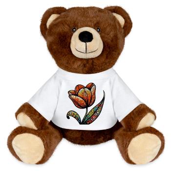 Tulipe - Nounours RecycelBär® marron - blanc - Devant
