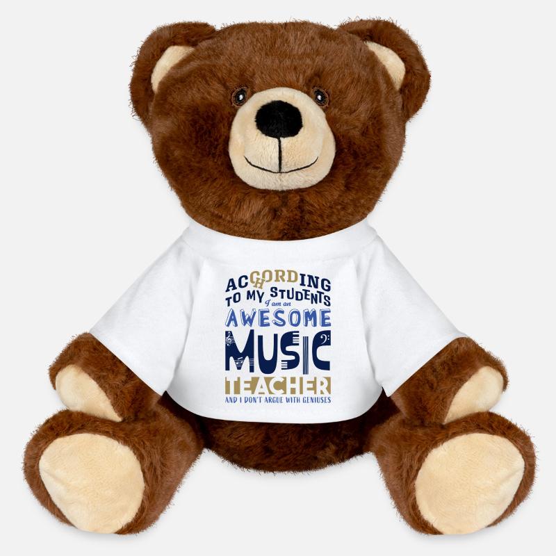 Awesome Music Teacher - typography - MiniFeet® RecycelBär® Teddy Bear Brown - white