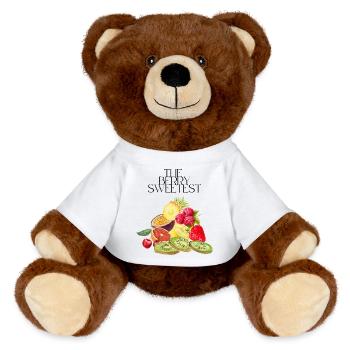 The Berry Sweetest – Fruity variety & healthy - MiniFeet® RecycelBär® Teddy Bear Brown - white - Front