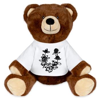 RED CLOVER - MiniFeet® RecycelBär® Teddy Bear Brown - white - Front