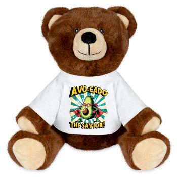 Avo-Cado the Savior - MiniFeet® RecycelBär® Teddy Bear Brown - white - Front