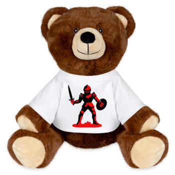 Red Knight - MiniFeet® RecycelBär® Teddy Bear Brown - white - Front