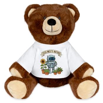 Tech meets nature robot gardener - MiniFeet® RecycelBär® Teddy Bear Brown - white - Front