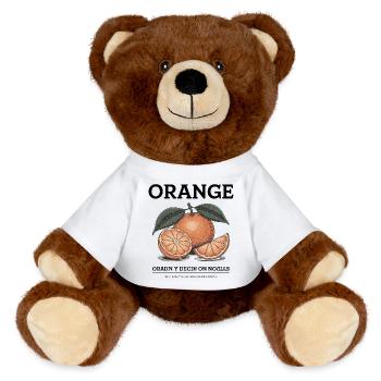 Vintage Orange - MiniFeet® RecycelBär® Braun - Weiß - Vorne
