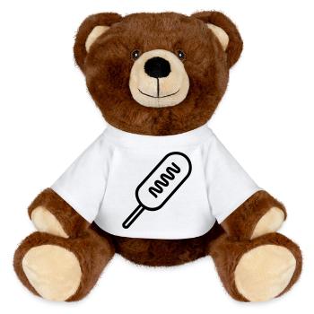 corn dog - MiniFeet® RecycelBär® Teddy Bear Brown - white - Front