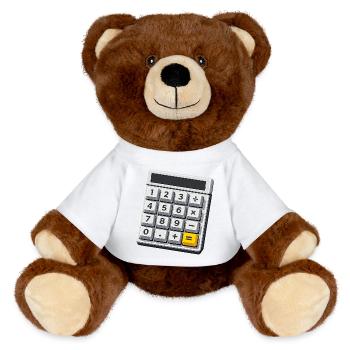 Calculatrice de costumes de carnaval Professeur de maths - Nounours RecycelBär® marron - blanc - Devant