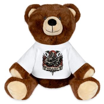 Born to Rock Grim Reaper - MiniFeet® RecycelBär® Braun - Weiß - Vorne