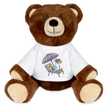 Möwe macht Urlaub - MiniFeet® RecycelBär® Braun - Weiß - Vorne