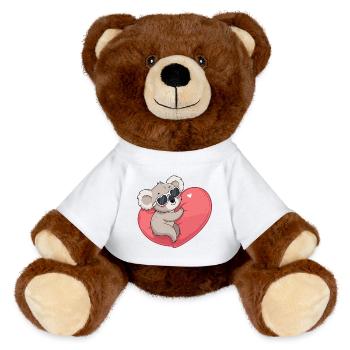 Koala Smiling Heart - MiniFeet® RecycelBär® Teddy Bear Brown - white - Front