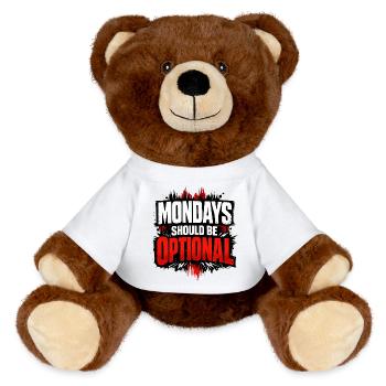 Monday should be optional Vintage - MiniFeet® RecycelBär® Teddy Bear Brown - white - Front