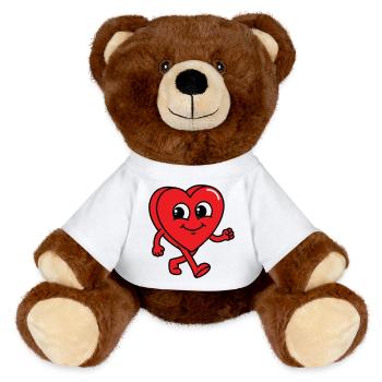 Walking Heart - MiniFeet® RecycelBär® Teddy Bear Brown - white - Front