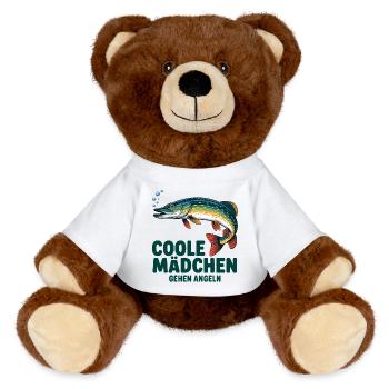 Cool Girl Fishing - Nounours RecycelBär® marron - blanc - Devant
