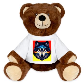 Loup - Nounours RecycelBär® marron - blanc - Devant