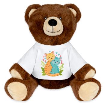 cuddling kittens - MiniFeet® RecycelBär® Teddy Bear Brown - white - Front
