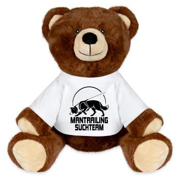 Équipe de recherche de chasse de Border Collie Dogs Dog - Nounours RecycelBär® marron - blanc - Devant