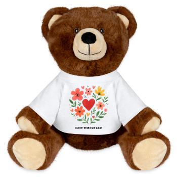 bloom your own way - MiniFeet® RecycelBär® Teddy Bear Brown - white - Front