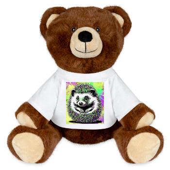 hedgehog - MiniFeet® RecycelBär® Teddy Bear Brown - white - Front