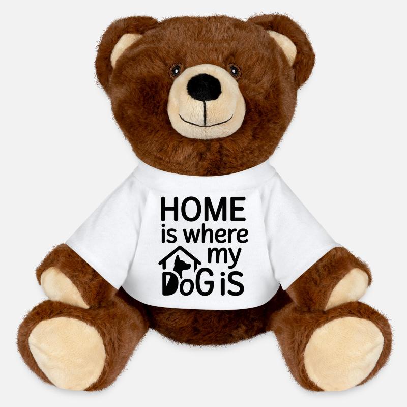 La maison est là où se trouve mon chien - Nounours RecycelBär® marron - blanc