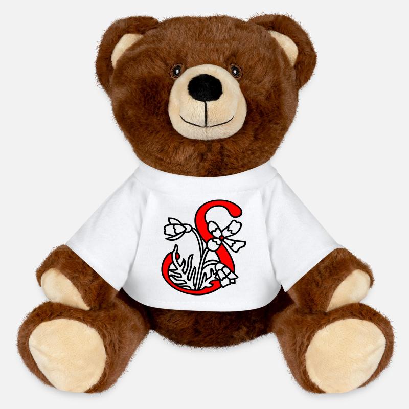 Lettre S - Nounours RecycelBär® marron - blanc