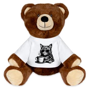 Café pour chat - Nounours RecycelBär® marron - blanc - Devant