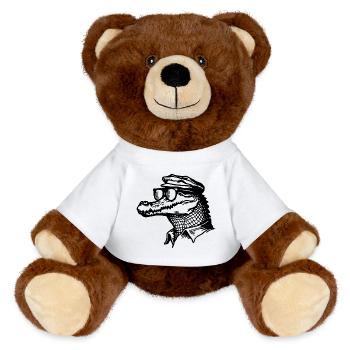 Crocodile Alligator - MiniFeet® RecycelBär® Teddy Bear Brown - white - Front