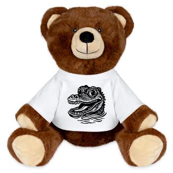 Krokodil Alligator - MiniFeet® RecycelBär® Braun - Weiß - Vorne