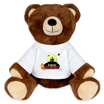 Happy Tennoween - Nounours RecycelBär® marron - blanc - Devant