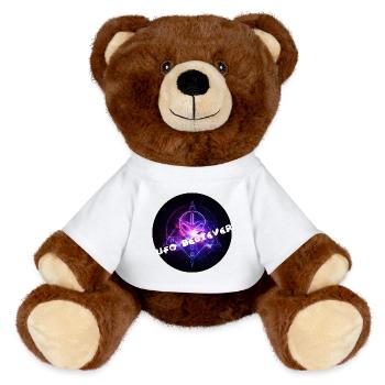 UFO Believer - MiniFeet® RecycelBär® Teddy Bear Brown - white - Front