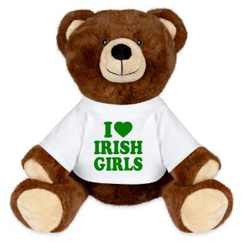 I love irish girls - MiniFeet® RecycelBär® Teddy Bear Brown - white - Front