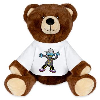 Funny boy - MiniFeet® RecycelBär® Teddy Bear Brown - white - Front