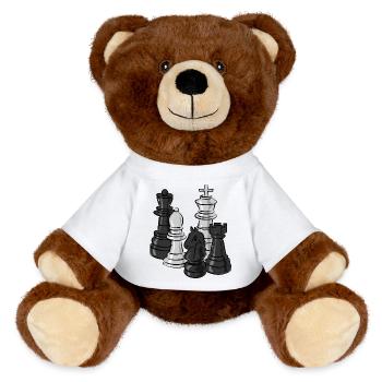 schach figuren sport - MiniFeet® RecycelBär® Braun - Weiß - Vorne