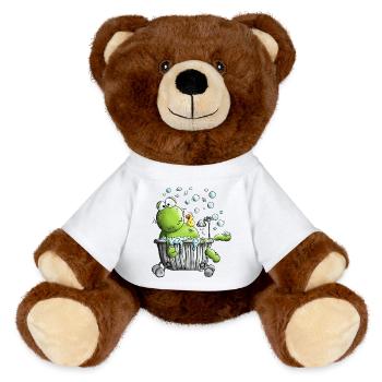 Wellness Frosch - MiniFeet® RecycelBär® Braun - Weiß - Vorne