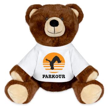 parkour - MiniFeet® RecycelBär® Teddy Bear Brown - white - Front