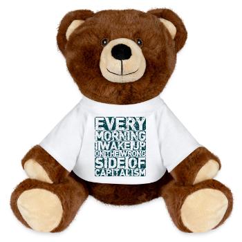 The Wrong Side - MiniFeet® RecycelBär® Teddy Bear Brown - white - Front