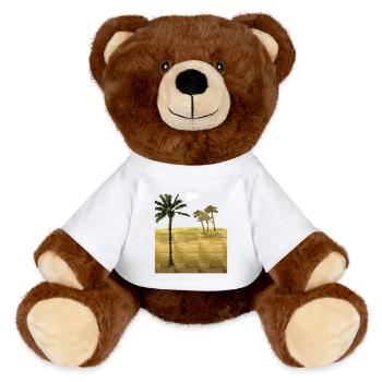 Palm tree in desert | Canvas Structure - MiniFeet® RecycelBär® Teddy Bear Brown - white - Front
