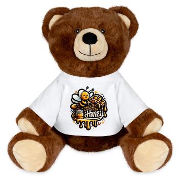 Plus doux que le miel - Nounours RecycelBär® marron - blanc - Devant