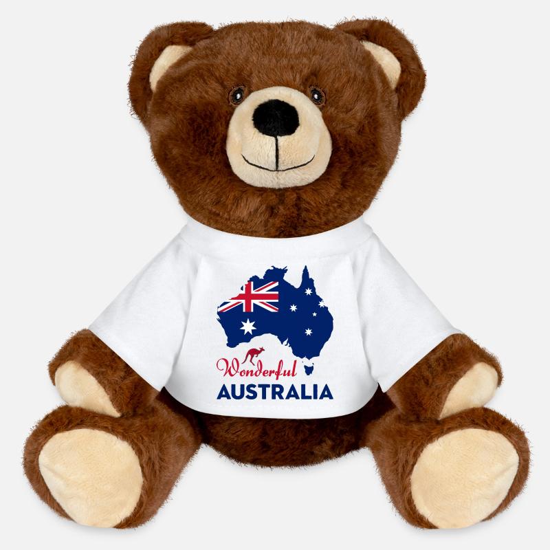 Wonderful Australia - MiniFeet® RecycelBär® Teddy Bear Brown - white