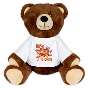 It's Popcorn Time! - MiniFeet® RecycelBär® Teddy Bear Brown - white - Front