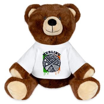 Hurling - MiniFeet® RecycelBär® Teddy Bear Brown - white - Front