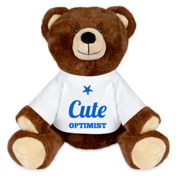 Funny gift idea BABY - MiniFeet® RecycelBär® Teddy Bear Brown - white - Front