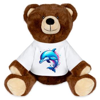 Dolphin - MiniFeet® RecycelBär® Teddy Bear Brown - white - Front